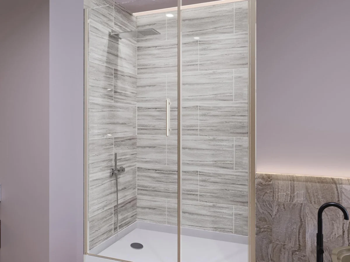 Salishan Swing Shower Door and Panel