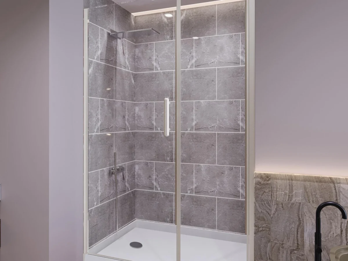 Salishan Swing Shower Door and Panel