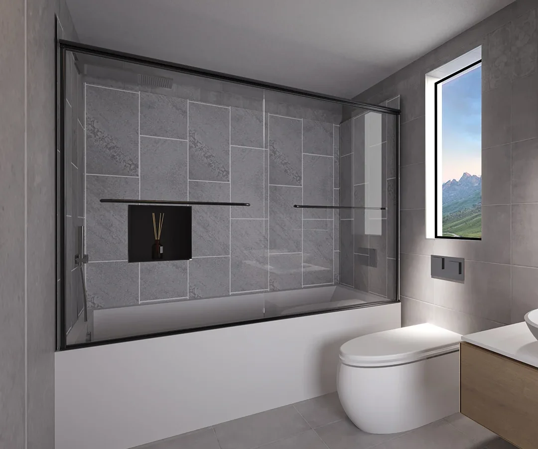 Rainier Deluxe Sliding Tub Shower Door